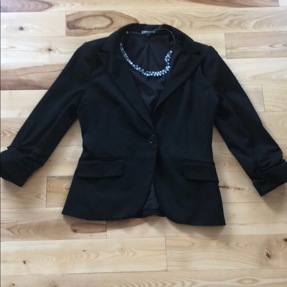 Express black three quarter length blazer